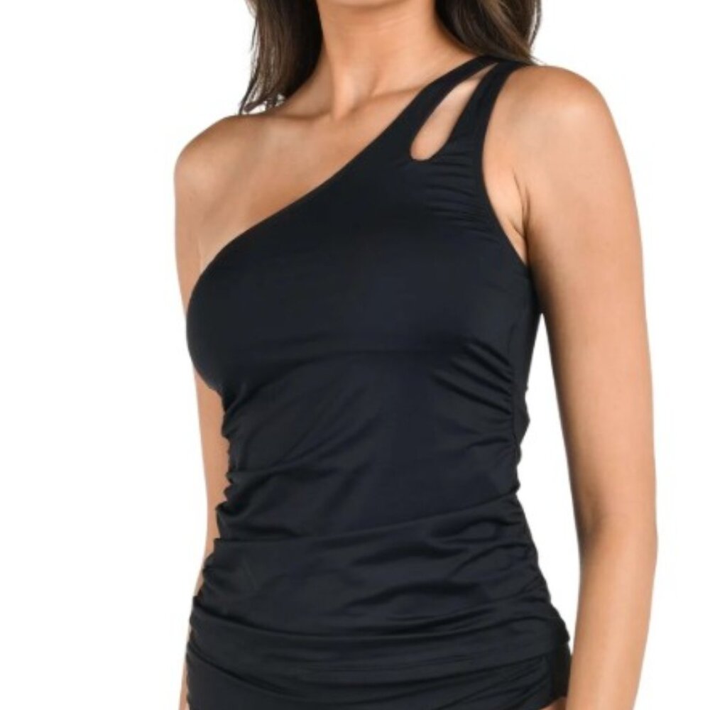 La Blanca Island Goddess One-Shoulder Tankini
